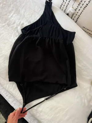 Lulus black one piece silky smooth satin bodysuit thumbnail 2