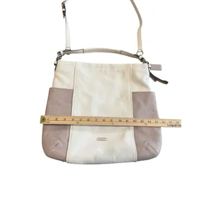 Coach Park Colorblock Leather Hobo Shoulder Bag Parchment Putty F31304 Silver thumbnail 11