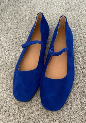 Madewell Blue Suede Ballet Flats thumbnail 1