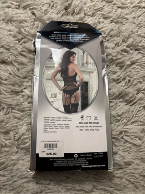 Dreamgirl Halter Chemise with Black Lace Fishnet with G-String Women’s One Size thumbnail 8