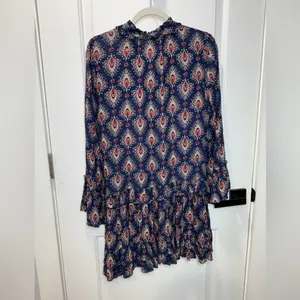 Anthropologie Uncle Frank Dress Ruffle Long Sleeve XS 100%rayon style 33350 USA thumbnail 6