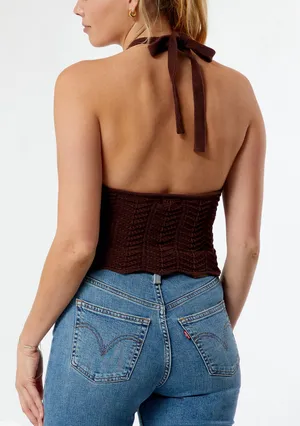 PacSun Brown Knit Halter Top🤎 thumbnail 3