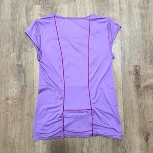 ATHLETA | Women's Lilac‎ Purple Cap Short Sleeve Athletic Fitted Workout Top, S thumbnail 2
