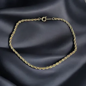 Vintage gold tone rope chain anklet thumbnail 1