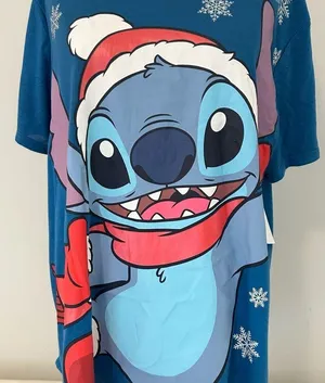 NEW Disney Stitch Blue Christmas T-shirt size 3XL thumbnail 5