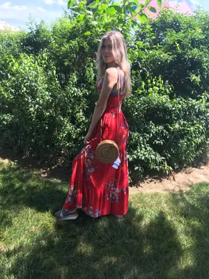 TJ Maxx Dress Floral Maxi Red thumbnail 2