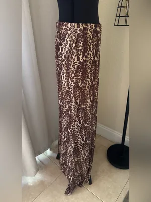 HYFVE Leopard Print Mesh Asymmetrical Maxi Skirt Size M Sheer Overlay Y2K thumbnail 5