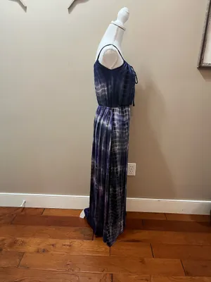 Purple and White Tie Dye Maxi Dress Size Medium thumbnail 2