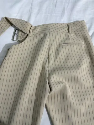 Lioness Yves pinstripe cutout belted flare pants thumbnail 7