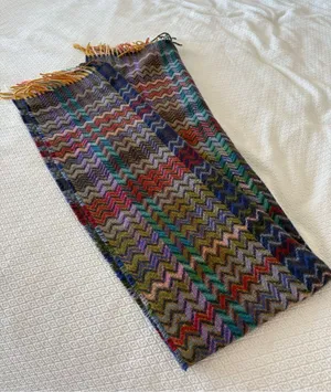 Natural Life Multicolor Chevron Zigzag Oversized Scarf Wrap Shawl Fringe thumbnail 1