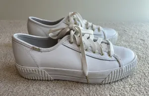 Keds Triple Kick WH57310 Leather White Platform Sneakers Shoes Lace Up thumbnail 1