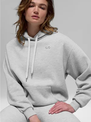 NWT Alo Accolade gray hoodie relaxed fit size xs unisex thumbnail 1
