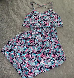 Altar'd State Navy, Pink & Aqua Paisley Maxi Dress thumbnail 1