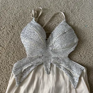 Butterfly sequin mini dress Silver thumbnail 2