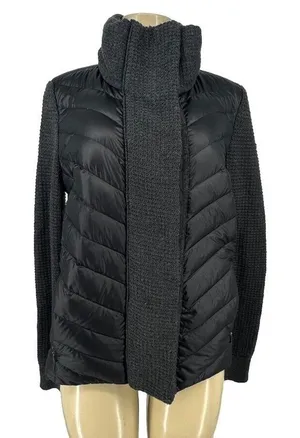 Athleta‎ Womens Wool Knit Sweater Sleeve Goose Down Filled Puffer Jacket thumbnail 1