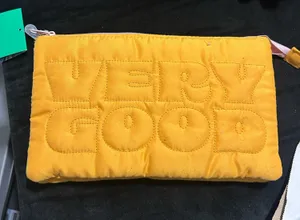 Yellow soft cloth, travel bag with three compartments thumbnail 1