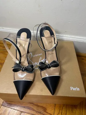 Christian Louboutin Black Naked Bow 100 Satin/Pvc/Patent Leather Pumps EU 41 thumbnail 10