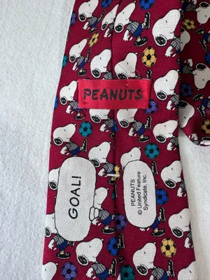 Peanuts Animation Necktie Snoopy Brown Burgundy White Blue Sport Character Tie thumbnail 6