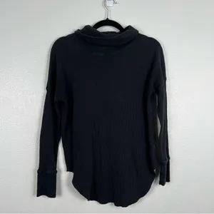 ARITZIA The Group Babaton Waffle Knit‎ Long Sleeve Turtleneck Black Sz M thumbnail 4