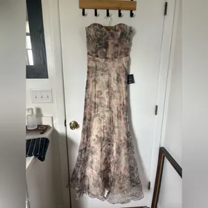 Lulu's Most Beautiful Day Ivory Floral Strapless Watercolor Floral Maxi Dress thumbnail 6