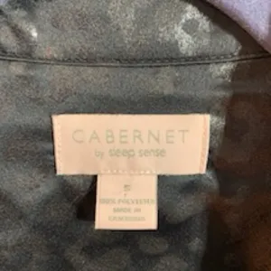 Cabernet black, leopard print pajama set, size small Black thumbnail 7