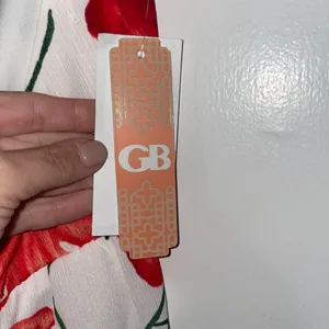 GB‎ Gianni Bini Spaghetti Strap White Red Floral Wrap Maxi Dress Size XS thumbnail 10