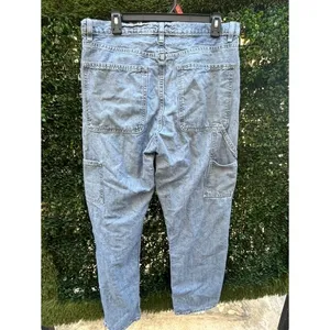 BDG‎ Womens Cargo Jeans Light Wash Blue Denim Straight Leg Utility Pants Size 32 thumbnail 3