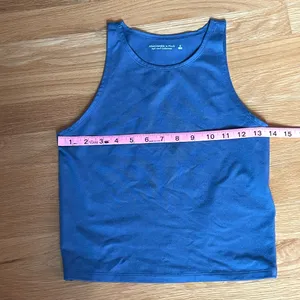 Abercrombie & Fitch Soft A&F Collection Crop Tank Top Women’s Size S Blue Sleeveless thumbnail 7