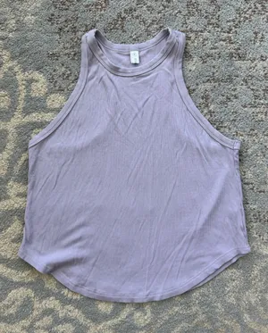 Laslulu Modal Ribbed Knit Racerback Tank Top Lavender Medium thumbnail 1