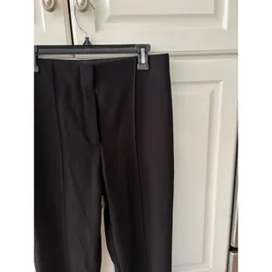 Zara Black Front Seam‎ Stretch Trousers Elastic Waist Flare Leg Pants thumbnail 2