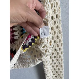Luna Ivy Crochet Sweater Crop Granny Knit Top Cottagecore Boho Patchwork Small thumbnail 9