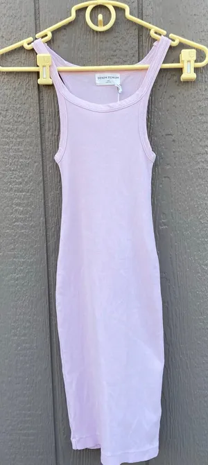 Aritzia Denim Forum Jane lilac bloom Ribbed Mini Dress Brand women’s size XXS thumbnail 1