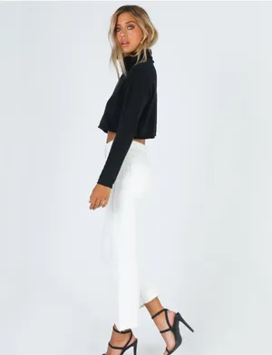 Princess Polly Faye Cropped Jeans In White Denim thumbnail 4