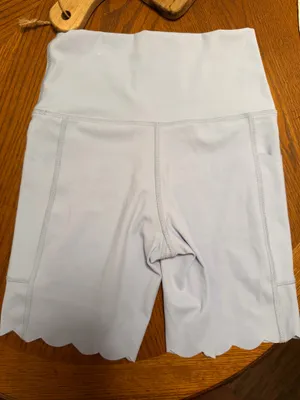 Aerie Buttery soft pastel blue scalloped biker shorts thumbnail 4