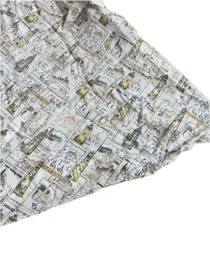 J. Crew White Gold Nautical Map Print Halter Midi Dress Plunging Size 14 Women's thumbnail 5