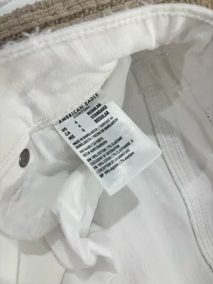 American Eagle White Jeans Straight Leg thumbnail 3