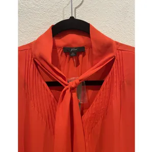 J.Crew Long Sleeve Tie Red Blouse thumbnail 5
