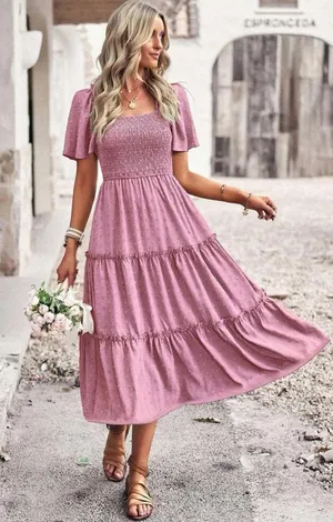 SheIn Ruffle Hem Swiss Dress thumbnail 1
