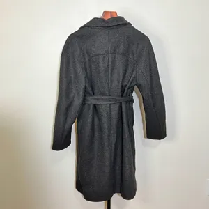 Lapel neck Double Breasted belted PeaCoat overcoat Women small academia lagen thumbnail 3
