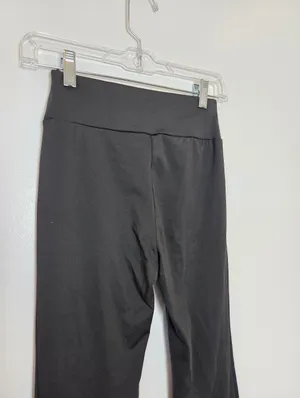 Flare Leg Black Yoga Pants Mid Rise Gym Workout Y2K 90s Wide Leg Bratz Small thumbnail 7