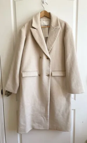 Oak + Fort Womens Boxy Oversized Over Coat Wool Blend Double Breasted S NEW thumbnail 1