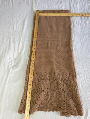 Freshman Brown Crochet Knit Maxi Skirt Set thumbnail 7