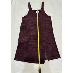 NWT E Win Chic Maroon Red Corduroy Dress Side Split &‎ Pocket -Size L thumbnail 4