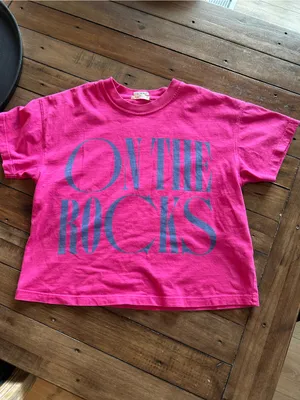 MOTHER Denim On the Rocks Grab Back Crop Tee Pink XS thumbnail 5