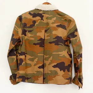 NWT Madewell Northward Camo Army Shirt Jacket Shearling Collar Cotton thumbnail 12