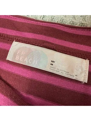 Free People Beach T-Shirt Mini Dress Womens Medium Pink Tunic Shift Boho Resort thumbnail 4