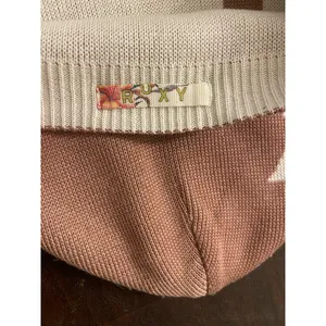 Roxy Knit Beanie‎ Hat Brown Tan Logo Slouchy Winter Ski Snowboard Pink White thumbnail 4