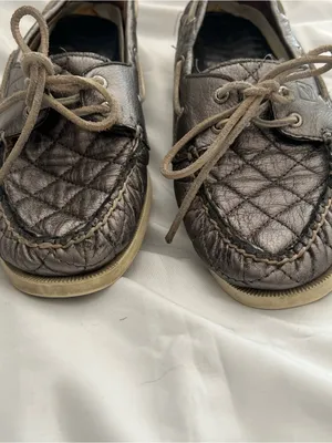 Sperry Metallic Quilted Leather Boat Shoes Size 9 thumbnail 3