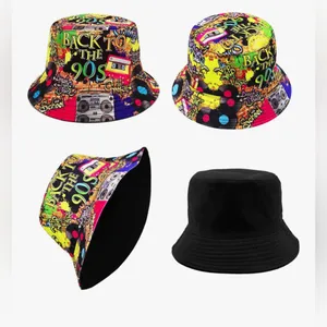 NEW Retro 90s Bucket Hat 90s Rave Sun Cap Packable Fisherman Bucket Hat thumbnail 6
