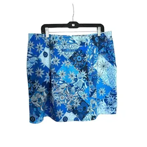 Rip Skirt‎ Hawaii Wrap Skirt Women Size XL Blue Beach Swim Cover Up Tropical thumbnail 3